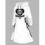 Robe à capuche gothique, imprimé fantôme, cœur, lacets, cordons de serrage, mini-robe pour Halloween - Blanc S | US 4