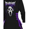 Robe à capuche gothique avec imprimé tête de mort et cordon de serrage pour Halloween - Noir S | US 4