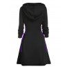 Robe à capuche gothique avec imprimé tête de mort et cordon de serrage pour Halloween - Noir S | US 4