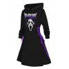 Robe à capuche gothique avec imprimé tête de mort et cordon de serrage pour Halloween - Noir S | US 4