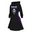 Robe à capuche gothique avec imprimé tête de mort et cordon de serrage pour Halloween - Noir S | US 4