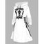 Robe à capuche gothique avec imprimé lettre, cœur, masque, lacets et cordons de serrage pour Halloween - Blanc S | US 4