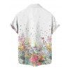 Vacation Couple Outfit Flower Petal Print Midi Belt Dress and Shirt Matching Set - Blanc S | US 4