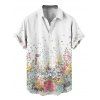 Vacation Couple Outfit Flower Petal Print Midi Belt Dress and Shirt Matching Set - Blanc S | US 4