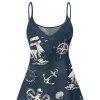 Robe de vacances à imprimé poulpe Anchor, mini-robe à bretelles spaghetti pour la plage - Bleu de Minuit S | US 4
