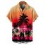 Chemise boutonnée à imprimé cocotiers ombré pour homme, idéale pour les vacances à la plage - Pourpre 5XL