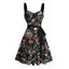 Robe gothique pour Halloween, mini-robe à ceinture avec imprimé tête de mort et buste froncé - Noir S | US 4