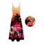 Robe de vacances ombrée pour la plage, imprimé cocotier, robe longue à bretelles spaghetti et poches - Orange S | US 4