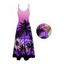 Robe de vacances ombrée pour la plage, imprimé cocotier, robe longue à bretelles spaghetti et poches - Orange S | US 4