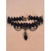 Gothic Women Outfit Lace Up Crisscross Mini Dress and Heart Lace Choker Buckle Straps Boots Set - Pourpre S | US 4
