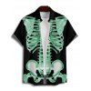 Gothic Couple Outfit Skeleton Print Spaghetti Strap Mini Dress and Shirt Halloween Set - Vert S | US 4