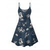 Vacation Couple Outfit for Beach Anchor Octopus Print Spaghetti Strap Mini Dress and Shirt Set - Bleu de Minuit S | US 4