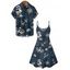 Vacation Couple Outfit for Beach Anchor Octopus Print Spaghetti Strap Mini Dress and Shirt Set - Bleu de Minuit S | US 4
