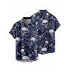 Chemise boutonnée gothique pour homme, motif tête de mort et feuilles, pour Halloween - Noir M