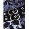 Gothic Couple Outfit Skulls Leaf Print Buckle Asymmetrical Midi Dress and Shirt Set for Halloween - Noir S | US 4