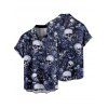 Gothic Couple Outfit Skulls Leaf Print Buckle Asymmetrical Midi Dress and Shirt Set for Halloween - Noir S | US 4