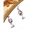 Boucles d'oreilles gothiques pour Halloween, verres à vin, motif tête de mort et rose - multicolor A 