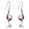 Boucles d'oreilles gothiques pour Halloween, verres à vin, motif tête de mort et rose - multicolor A 