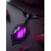 Ensemble de boucles d'oreilles géométriques et collier en pierres artificielles style chauve-souris, accessoires gothiques pour Halloween - Pourpre 