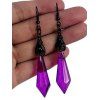 Ensemble de boucles d'oreilles géométriques et collier en pierres artificielles style chauve-souris, accessoires gothiques pour Halloween - Pourpre 