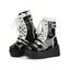 Colorblock Heart Chain Embellishment Lace Up Side Zipper Thick Platform Punk Style Boots - Noir EU 35