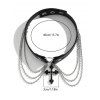 Gothic Women Outfit Grommet Buckle Strap Mini Dress and Chain Rivets Choker Zipper Boots Set - Noir S | US 4