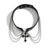 Gothic Women Outfit Grommet Buckle Strap Mini Dress and Chain Rivets Choker Zipper Boots Set - Noir S | US 4