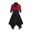 Robe mi-longue à carreaux et manches longues à lacets - Noir S | US 4