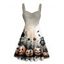 Robe gothique pour Halloween, mini-robe froncée à imprimé citrouille, tournesol et chauve-souris - multicolor S | US 4