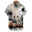 Chemise boutonnée gothique pour homme, imprimé citrouille, tournesol, chauve-souris, pour Halloween - multicolor S
