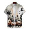 Chemise boutonnée gothique pour homme, imprimé citrouille, tournesol, chauve-souris, pour Halloween - multicolor S