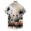 Chemise boutonnée gothique pour homme, imprimé citrouille, tournesol, chauve-souris, pour Halloween - multicolor S
