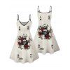 Robe gothique à imprimé tête de mort et cartes à jouer - Gris Clair S | US 4