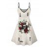 Robe gothique à imprimé tête de mort et cartes à jouer - Gris Clair S | US 4