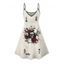 Robe gothique à imprimé tête de mort et cartes à jouer - Gris Clair S | US 4