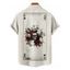 Chemise boutonnée gothique pour homme avec imprimé tête de mort et cartes à jouer - Gris Clair 5XL