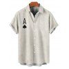 Gothic Couple Outfit Skull Playing Cards Print Spaghetti Strap Mini Dress and Shirt Matching Set - Gris Clair S | US 4