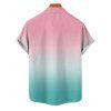Vacation Couple Outfit for Beach Ombre Coconut Tree Print Mini Dress and Shirt Matching Set - multicolor S | US 4