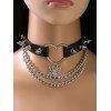 Gothic Outfit Lace Up Mini Dress and Heart Rivet Spider Necklace Boots Set - Noir S | US 4