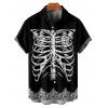 Gothic Couple Outfit Skeleton Print Lace Up Mini Dress and Shirt Set for Halloween - Noir S | US 4