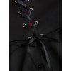 Gothic Outfit Plaid Print Lace Up Midi Dress and Skeleton Earrings Chain Boots Set - Rouge foncé S | US 4