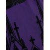 Gothic Outfit Cross Printed Grommet Dress and Rivets Choker Buckle Boots Set for Halloween - Concorde S | US 4