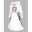 Robe à capuche d'Halloween, mini-robe à lacets et cordons de serrage, imprimé fantôme chauve-souris - Blanc S | US 4