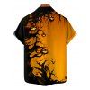 Chemise boutonnée gothique pour homme, motif citrouille et forêt, pour Halloween - Orange 2XL