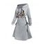 Robe à capuche gothique, mini-robe à lacets et cordons de serrage, imprimé floral, têtes de mort, pour Halloween - Gris Clair S | US 4