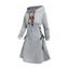 Robe à capuche gothique, imprimé tête de mort et tournesol, mini-robe à lacets et cordons de serrage pour Halloween - Gris Clair S | US 4