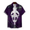 Chemise boutonnée gothique pour homme avec imprimé tête de mort et toile d'araignée pour Halloween - Concorde XL