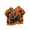 Chemise boutonnée à imprimé cocotiers pour homme, idéale pour les vacances à la plage - Orange 5XL