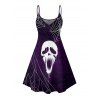 Gothic Couple Outfit Skull Spider Web Print Mini Dress and Shirt Halloween Set - Concorde S | US 4