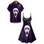 Gothic Couple Outfit Skull Spider Web Print Mini Dress and Shirt Halloween Set - Concorde S | US 4